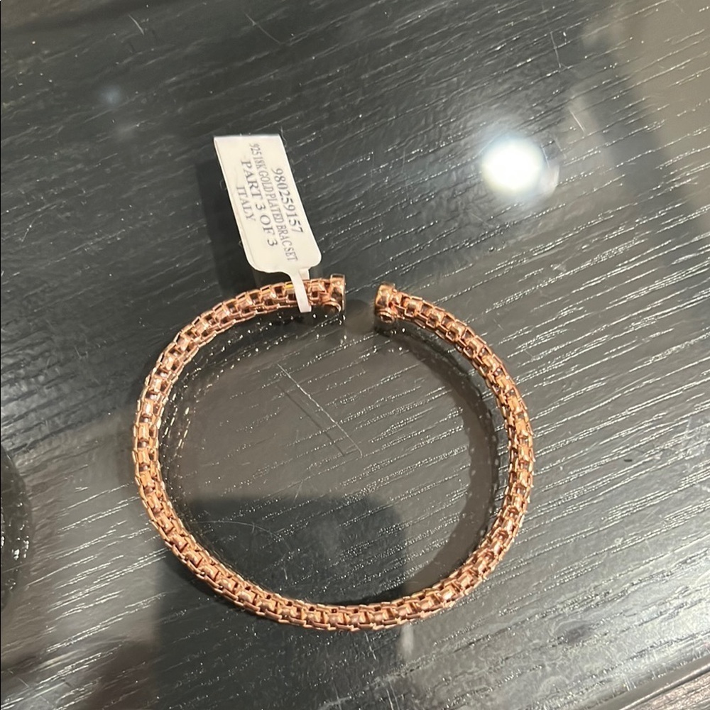 18K Gold Plated 3 Piece Bracelet Set NEW! - Picture 2 of 5